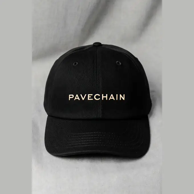 PAVECHAIN® Classic Cap Black 100% Cotton Hat