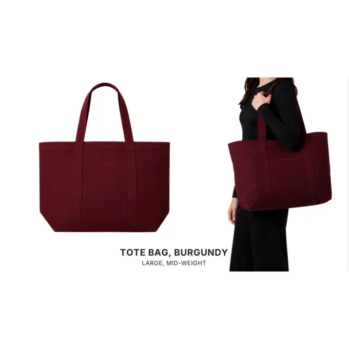 PAVECHAIN® Tote Bag Burgundy 350gr Gabardine Large Bag