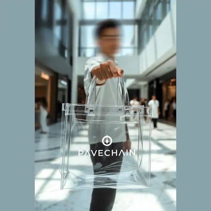 PAVECHAIN® Crystal Clear PVC Tote Sheer Bag