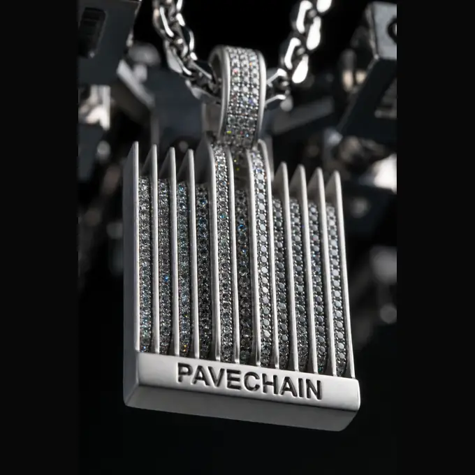 PAVECHAIN® Heatsink Core Industrial Silvatinum™ Silver Men’s Pendant