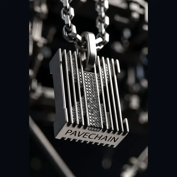 PAVECHAIN® Heat Sink Gray Industrial Silvatinum™ Silver Men’s Pendant