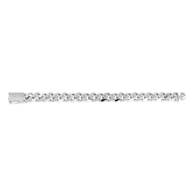 PAVECHAIN® Halfpave 12mm Silvatinum™ Silver Women’s Chain Bracelet