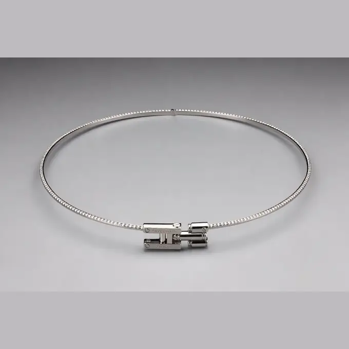 PAVECHAIN® Filament Whisper Silvatinum™ Silver Women’s Choker Necklace