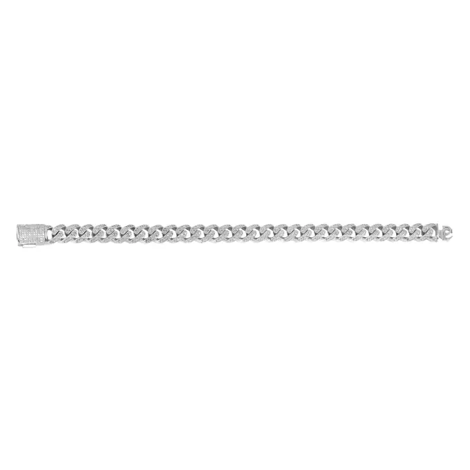 PAVECHAIN® Fullpave 9mm Silvatinum™ Silver Women’s Chain Necklace