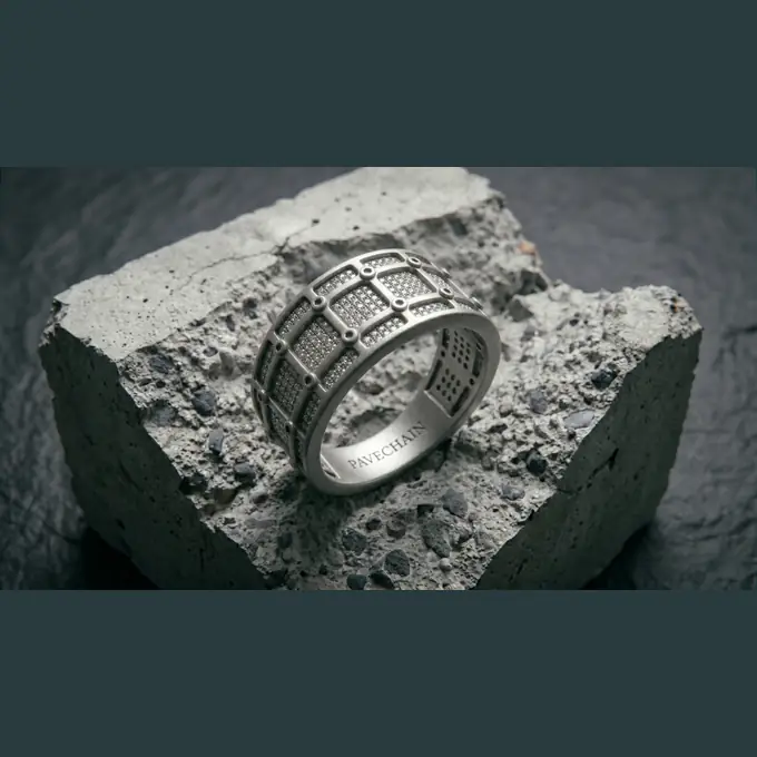PAVECHAIN® Lace Silvatinum™ Silver Women’s Ring